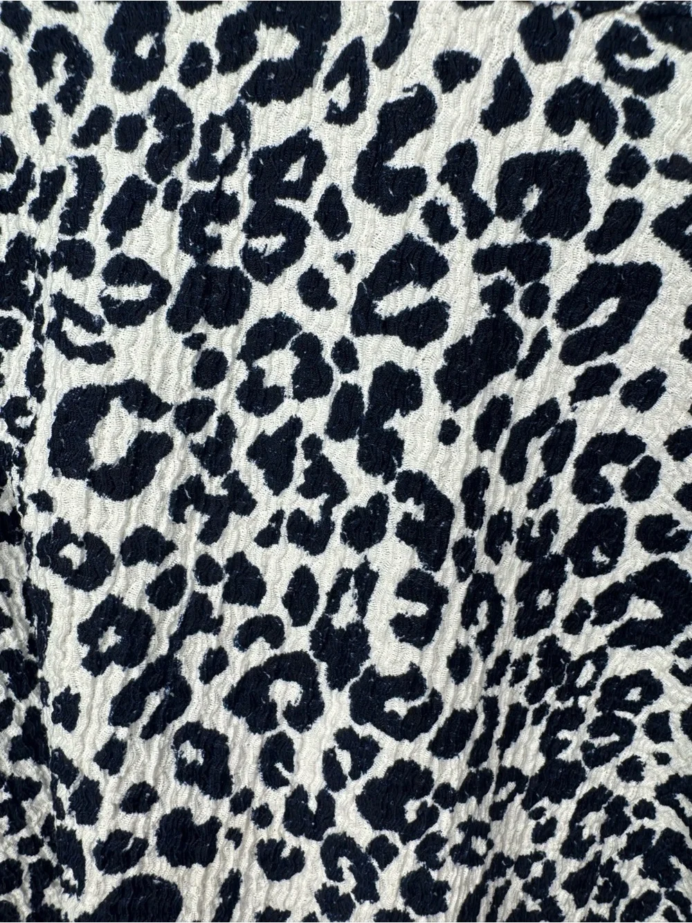 Loft Crinkle Gauze Puff Sleeve V-Neck Blouse Navy white size small